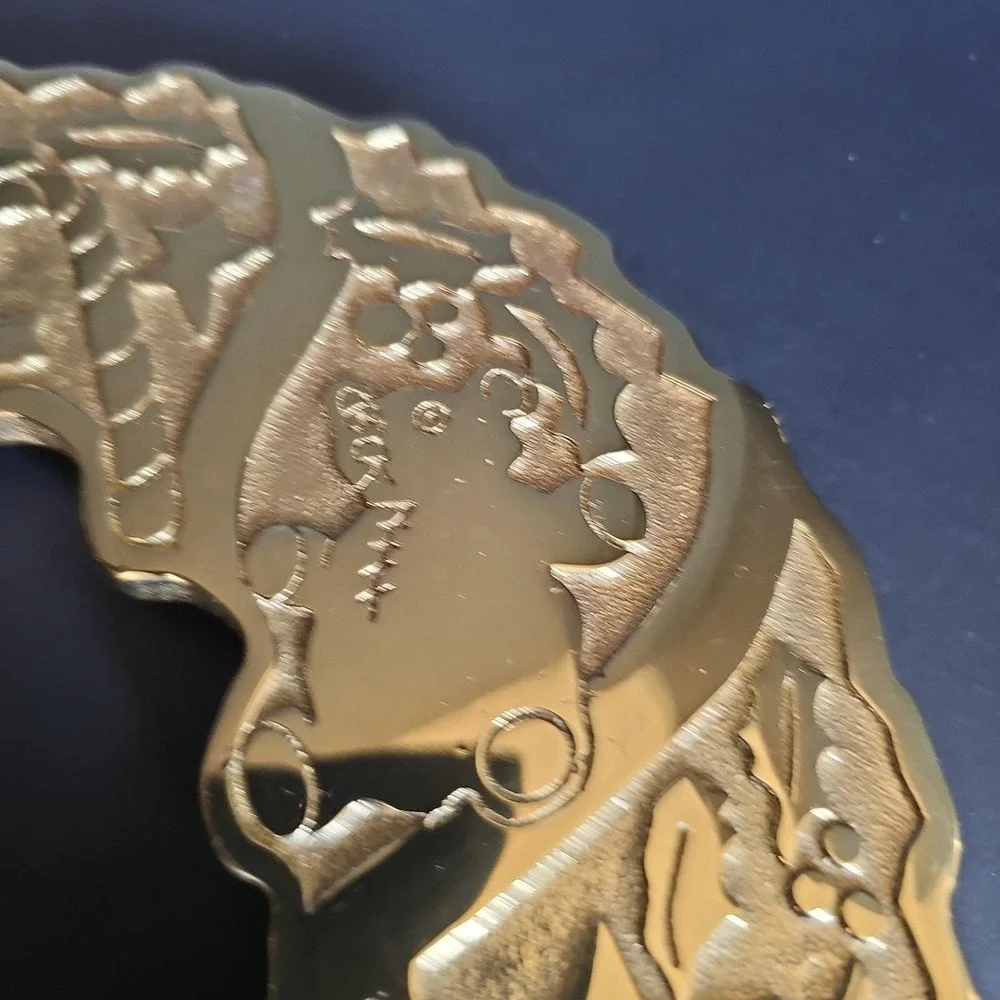 Vintage Solid Brass Christmas Wreath Trivet Virginia Metalcrafters 1998 - R3